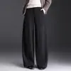 Pantalones de pierna ancha de temperamento para mujer 2026 Otoño/Invierno Nuevos Pantalones largos adelgazantes de cintura alta Moda Versátiles Pantalones casuales