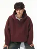Sudadera con capucha Han Lu de media cremallera estructurada para hombre, otoño, ancha, simple, peso pesado, holgada, color liso, chaqueta con capucha