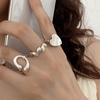 Plata de Ley 925 para Mujer Anillo Ajustable de Estilo Irregular Frío, Sencillo, de Moda, Versátil, Personalizado, Estilo ins