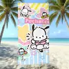 Toalha de Praia de Microfibra Estampada com Desenho da Hello Kitty, Absorvente e de Secagem Rápida, Toalha de Banho Hello Kitty para Crianças