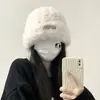 Gorro de Lana Tejido Cálido para Otoño e Invierno para Mujer, Gorro con Protección para los Oídos para Mamá Ciclista, Gorro Integrado con Bufanda, A Prueba de Frío
