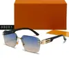 Gafas de Sol Sin Marco para Mujer, Gafas de Sol de Moda Anti-UV para Hombres y Mujeres, Gafas Cuadradas de Moda Personalizadas 99001