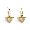 Joyería Europea y Americana Transfronteriza, Pendientes de Corazón con Pedrería Microincrustada, Pendientes de Uso Múltiple, Pendientes de Joyería con Forma de Corazón, Joyería de Comercio Exterior