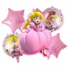 Nuevo Mario Princesa Peach globo de película de aluminio caricatura traje para fiesta de cumpleaños infantil globo de papel de aluminio al por mayor