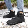 Sapatos de algodão para atividades ao ar livre transfronteiriços Botas de algodão para caminhadas à prova d'água Botas de montanhismo com forro de lã Sapatos quentes para casais Botas de neve antiderrapantes e espessas