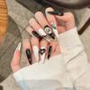Yihe armadura de mão noite escura deus punho pilha de rosas diamante alta qualidade estilo socialite arte de unhas branca rede finalizada