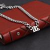 Collar de titanio y acero hip hop cubano para el séptimo hermano no se desvanece moda personalidad para hombres y mujeres letras de titanio y acero cadena gruesa accesorios