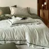Clase A Estilo Minimalista Moderno Lujo Ligero Todo Algodón Sensación de Aire Algodón Puro Funda Nórdica Sábana Ropa de Cama Juego de Cuatro Piezas Jacquard de Alta Gama Ropa de Cama