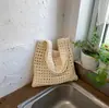 Bolso de mujer estilo casual 2026 nueva moda de verano bolso de mano tejido a mano bolso tote de gran capacidad para el día a día
