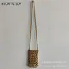 Bolsa de Celular Tecida à Mão Verão Pequena Bolsa Mini Transversal Feriado Bolsa Feminina Múltiplas Combinações Bolsa de Corda de Algodão Bolso de Rede