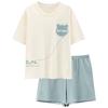 Pijama con Copas de Pecho Incorporadas para Mujer, Shorts de Manga Corta de Verano, Dulce y Lindo, Casual y Usable, Conjunto de Dos Piezas de Ropa para el Hogar de Verano