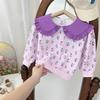 Sudadera de Otoño para Niña 2026 Nuevo Estilo Coreano Camiseta con Cuello de Muñeca Manga Larga Suéter de Flores para Bebé Niña