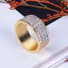 Amazon Hot Sale Metade Ouro Chapeado Zircon Anel Redondo Novo Hip Hop Joias da moda Live with Ring