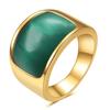 Anillo Versátil de Acero Inoxidable de 16 mm con Piedra Ojo de Gato Ajustable, Anillo de Cola, Anillo de Acero Inoxidable, Nuevo Creativo Transfronterizo Europeo y Americano, Venta al por Mayor para Hombres