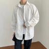 Outono Estilo Hong Kong Ins Cor Sólida Camisa Masculina Manga Longa Estilo Coreano Tendência Bonito Solta Jaqueta Casual Camisa Casal T