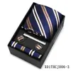 Conjunto de Presente com Gravata Listrada e Lenço Quadrado Masculino, Traje Formal Estilo Europeu, Nova Gravata de Alta Qualidade Amarrada à Mão, Estoque Pronto de Fábrica