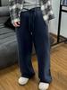 Moda otoño e invierno 2024 pantalones neutros holgados pantalones rectos casuales lavados retro desgastados pantalones deportivos de pierna ancha transfronterizos