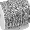 Nueva Cadena Boston de Acero Inoxidable Chapado en Oro de 18K, Cadena de Barra Plana Cifrada Accesorios para Collares DIY
