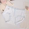 8535 Roupa Íntima Feminina de Verão Fina Estilo Francês Floral com Laço, Calcinha Elástica de Seda Gelo Fresca Amiga da Pele, Cintura Média