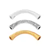 Plata Pura S999 Tubo Curvo 3D Hilo de Plata Dura Martillado Superficie Cepillada Pulido Pulsera Media Tubo Curvo Cuerda Trenzada Hecha a Mano Accesorios de Cuentas