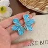 Pendientes de Metal con Diseño Transfronterizo Europeo y Americano, Estilo Metalizado con Goteo de Aceite en Forma de Pétalo, Pendientes Llamativos Únicos y Exquisitos para Mujer