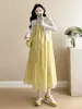 Vestido de Maternidad Jingqi Nuevo Conjunto de Primavera para Mujeres Embarazadas, Vestido Holgado de Tirantes de Lunares para Verano
