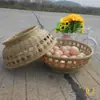 Venta a precio de fábrica artesanías de bambú canasta redonda para aventar canasta de frutas canasta de almacenamiento de bambú huevos hogar granja estilo pastoral