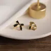 Pendientes Negros de Lazo Estilo Coreano Simple con Goteo de Aceite Moda Diseño de Nicho Sentido Exquisito Versátiles Accesorios Explosivos para Orejas para Mujeres