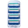 Nuevo Modelo 2026 Rasuradora Manual de Cinco Capas para Hombre con Mango Azul y Cabezal de Repuesto de Acero Inoxidable Multicapa