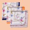 Lenço Novo 2025 Estampa de Glória da Manhã em Corrente 70cm Cetim Chiffon Lenço Profissional Feminino Atacado