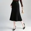 Saia sereia moderna e estilosa para mulheres, novo modelo outono e inverno 2026, comprimento médio, cintura alta, modeladora, saia justa, elegante para o trabalho