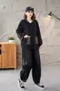 Nueva colección de primavera y otoño: denim retro, lavado desgastado, estampado color block, pantalones harén de corte holgado, pantalones casuales y un conjunto de dos piezas que incluye una chaqueta
