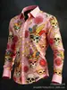 Comercio Exterior Transfronterizo Talla Europea Sitio Independiente Primavera y Otoño Nueva Ropa de Hombre Europea y Americana Camisas de Manga Larga para Hombre Camisas Casuales Estampadas