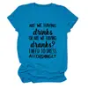 Vamos Tomar um Drink Amazon Wish Site Independente Camiseta Casual Simples Feminina Gola Redonda Manga Curta