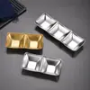 Plato Cuadrado de Acero Inoxidable 304 para Condimentos Compartimento para Barbacoa Coreana y Olla Caliente Plato para Mojar Plato Japonés para Salsa de Sushi Comercial