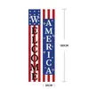 Amazon Banner de Casal para o Dia da Independência Americana Versão Vertical Cruzamento de Fronteiras Vertical Decoração de Bandeira de Comércio Exterior Bandeira Americana