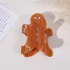 Presilhas de Cabelo de Acetato Série de Natal Transfronteiriça Acessórios de Cabelo Presilhas de Cabelo Homem de Gengibre Bengala Enfeites Presilhas de Cabelo Árvore de Natal Enfeites