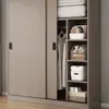 Guarda-Roupa Simples para Quarto de Casa Apartamento Pequeno Novo Modelo 2025 Armário Popular para Moradia Alugada com Porta de Correr Guarda-Roupa de Pendurar