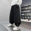 Pantalones de chándal holgados para niño de primavera y otoño, marca moderna, pantalones largos deportivos, pantalones casuales para niños medianos y grandes, estilo patchwork gris y negro, ropa de otoño