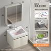 Lavabo de baño de acero inoxidable blanco leche con panal de abeja, lavabo integrado de cerámica, mueble de baño