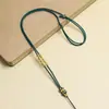 Cordão de Pingente de Alta Qualidade Tecido à Mão, Fivela de Segurança Dourada, Pingente de Jade, Cordão de Colar Amuleto Buda de Cera de Abelha para Homens e Mulheres
