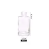 Botella de Vidrio para Loción de Sub-empaque Personalizada Tubo Delgado de 50 ml Botella Transparente con Atomizador Tapa Múltiple Opcional Botella con Dispensador de Acrílico