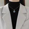 [Acero de Titanio] Collar Redondo de Gato Moda Lujo Ligero Elegante Magnífico Cadena de Clavícula para Mujer Cadena de Acero de Titanio