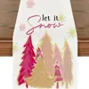 Caminho de Mesa de Linho Novo de Natal Transfronteiriço com Boneco de Neve e Papai Noel Estampas Criativas, Jogo Americano, Decorações de Atmosfera de Mesa de Natal