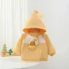 Chaqueta con Capucha para Bebé de Primavera y Otoño con Decoración de Muñeco Elfo Amarillo Crema, Lindo Sombrero de Estrella para Bebés y Niños Pequeños, Prenda Superior para Exteriores