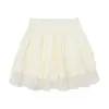 Falda de Diseño Nicho Estilo Dulce Coreano Línea A para Mujer Verano 2026 Nuevo Estilo Malla Voluminosa Cintura Alta Corta