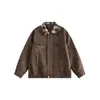 Chaqueta de Cuero PU Rumei Estilo Americano Moderna Retro para Hombre, Corte Holgado con Cuello de Solapa, Nuevo Abrigo de Cuero Sintético para Pareja Primavera y Otoño