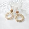 Pendientes de Aro Exagerados Únicos de Rafia, Pendientes Largos Estilo Vacaciones, Joyería Transfronteriza de Primavera, Venta al por Mayor de Pendientes