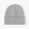 Gorro de Punto sin Visera de Color Sólido Estilo Europeo y Americano Otoño e Invierno para Hombres y Mujeres, Cálido para Exteriores, Engrosado, Resistente al Frío, Transpirable