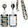 Ins Estilo Ilustración Flor y Hierba Aleación Hebilla Fácil de Tirar Insignia Porta Tarjeta de Identificación Conjunto Combinado Regalo para el Lugar de Trabajo